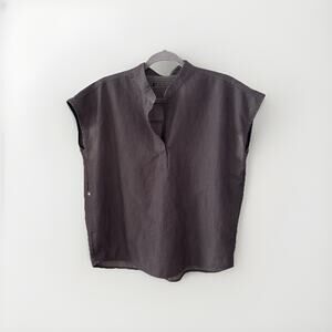 Figs Rafaela Scrub Top Size Small Oversized Gray Technical Collection